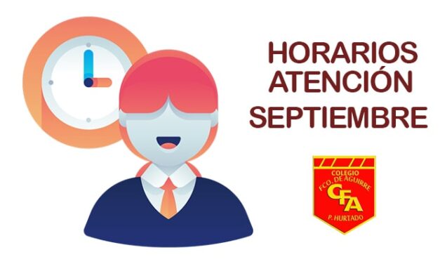 HORARIOS DE ATENCIÓN SEPTIEMBRE