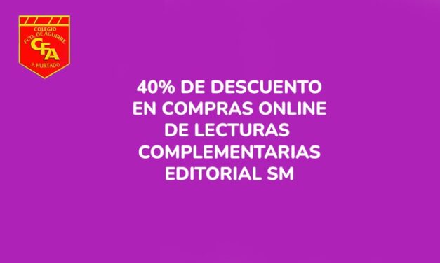 DESCUENTO40% DE DESCUENTO EN COMPRAS ONLINE DE LECTURAS COMPLEMENTARIAS EDITORIAL SM